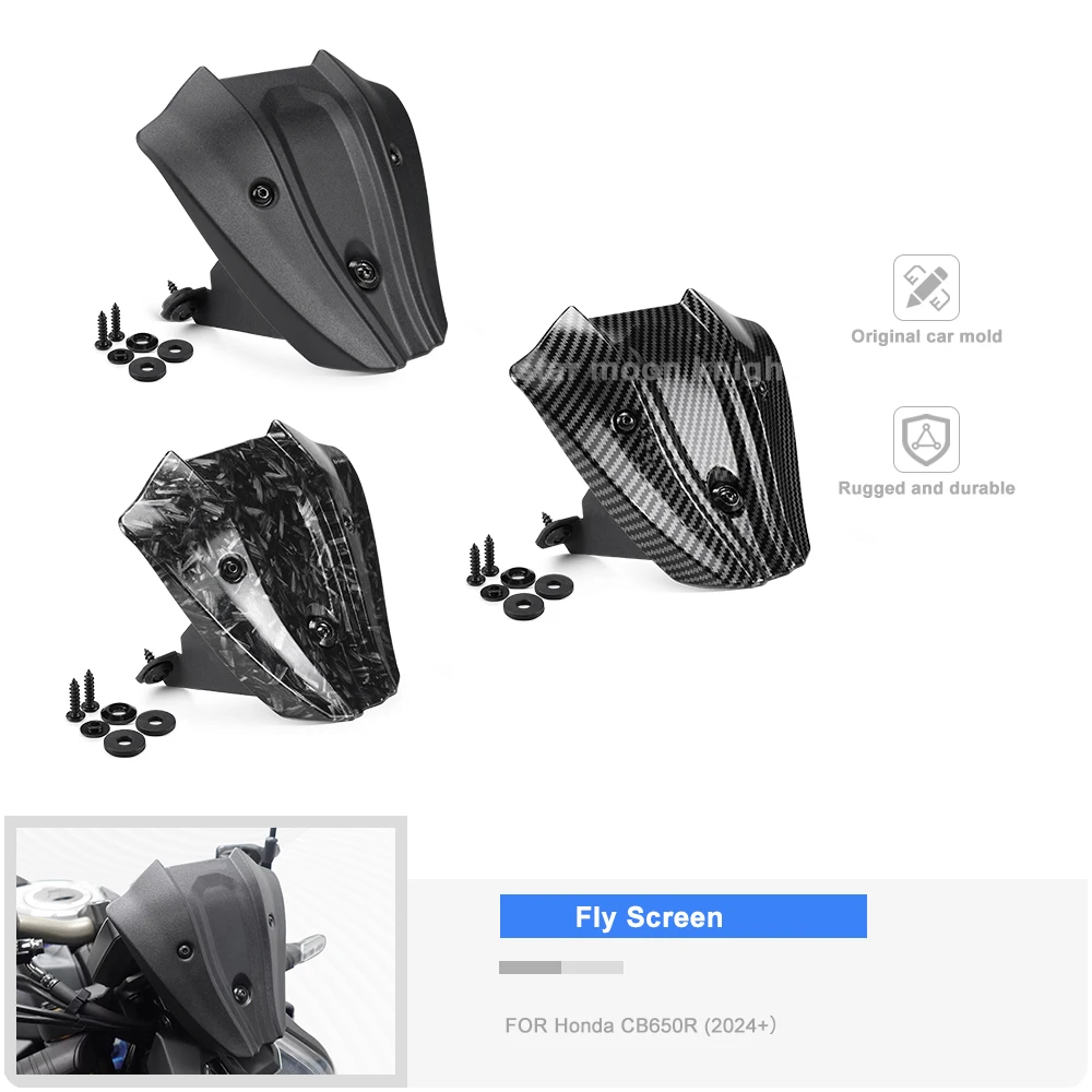 

Motorcycle Accessories Fly Screen Wind Screen For Honda CB650R CB 650R 2024-Motorcycle ABS Plastic Wind Deflector