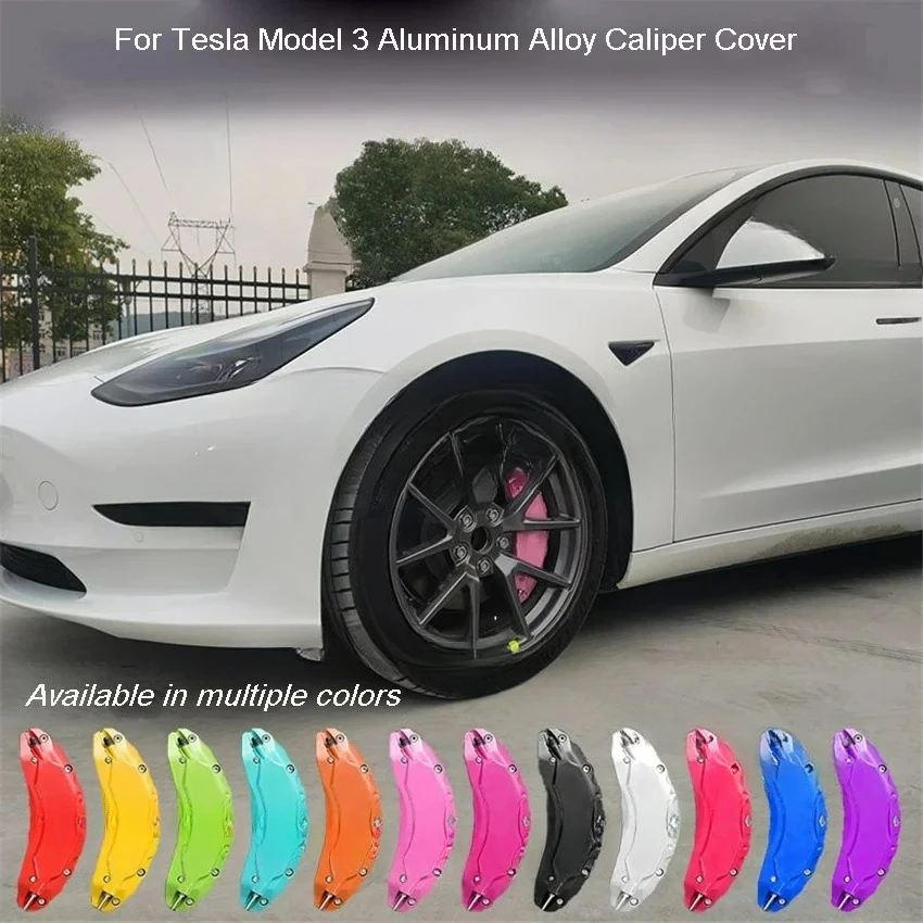 For 2017-2023 Tesla Model 3 Brake Caliper Cover (4-piece set) Modification With Special Aluminum Alloy Wheel Hub Caliper Cover