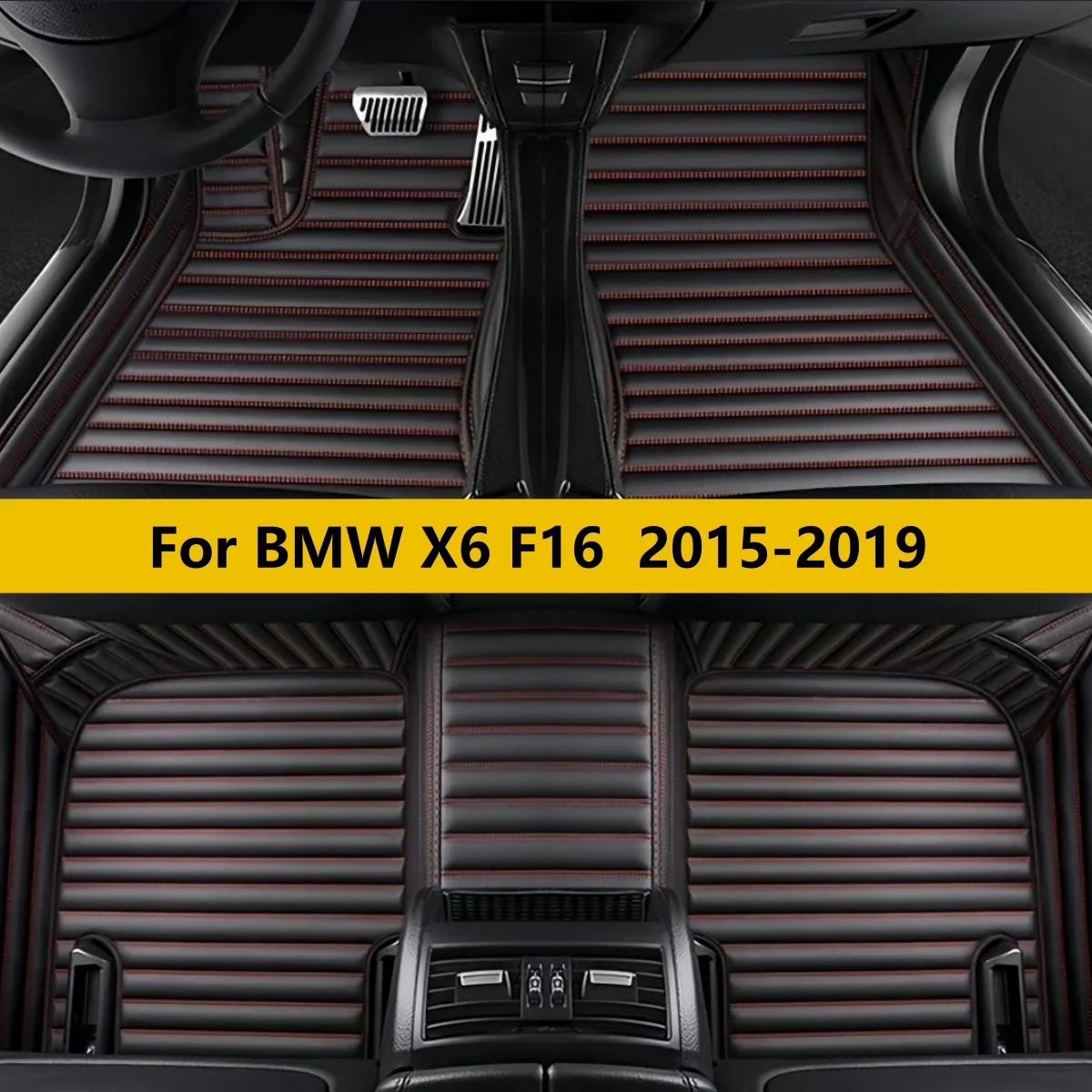 

Custom Car Floor Mats For BMW X6 F16 2015 2016 2017 2018 2019 Full Set Leather All Weather Waterproof Car Floor Mats