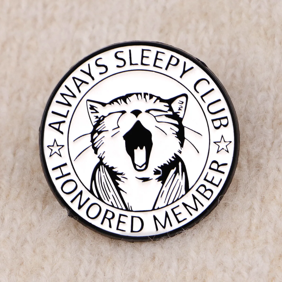 ALWAYS SLEEP CLUB pin de solapa esmalte gato frases metálico - imagen 5