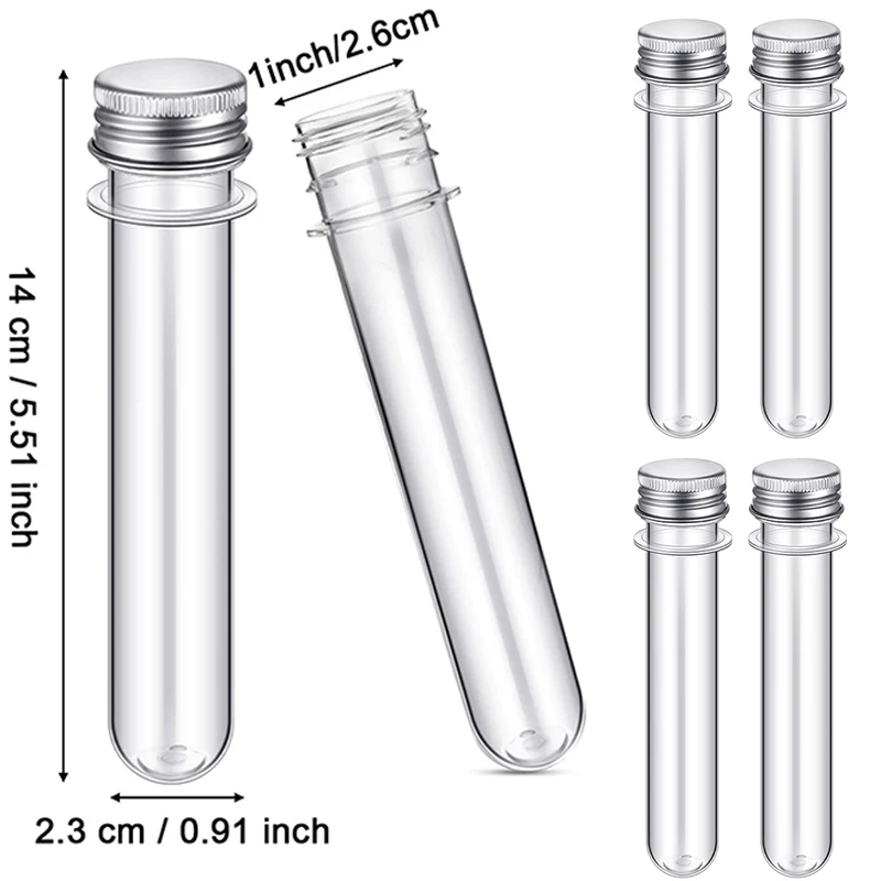 Tubo de ensayo de plástico de 40ml, 10 piezas, con tapa de rosca, cápsula, botella de PET, tapa de aluminio, tubo de embalaje con sello sensible a