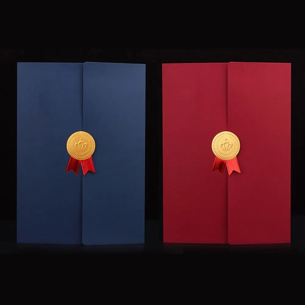 

Graduation A4 Award Certificate Holder Three-fold Page Gilding Process Document Folder Exquisite Paper Envelope File Page Folder