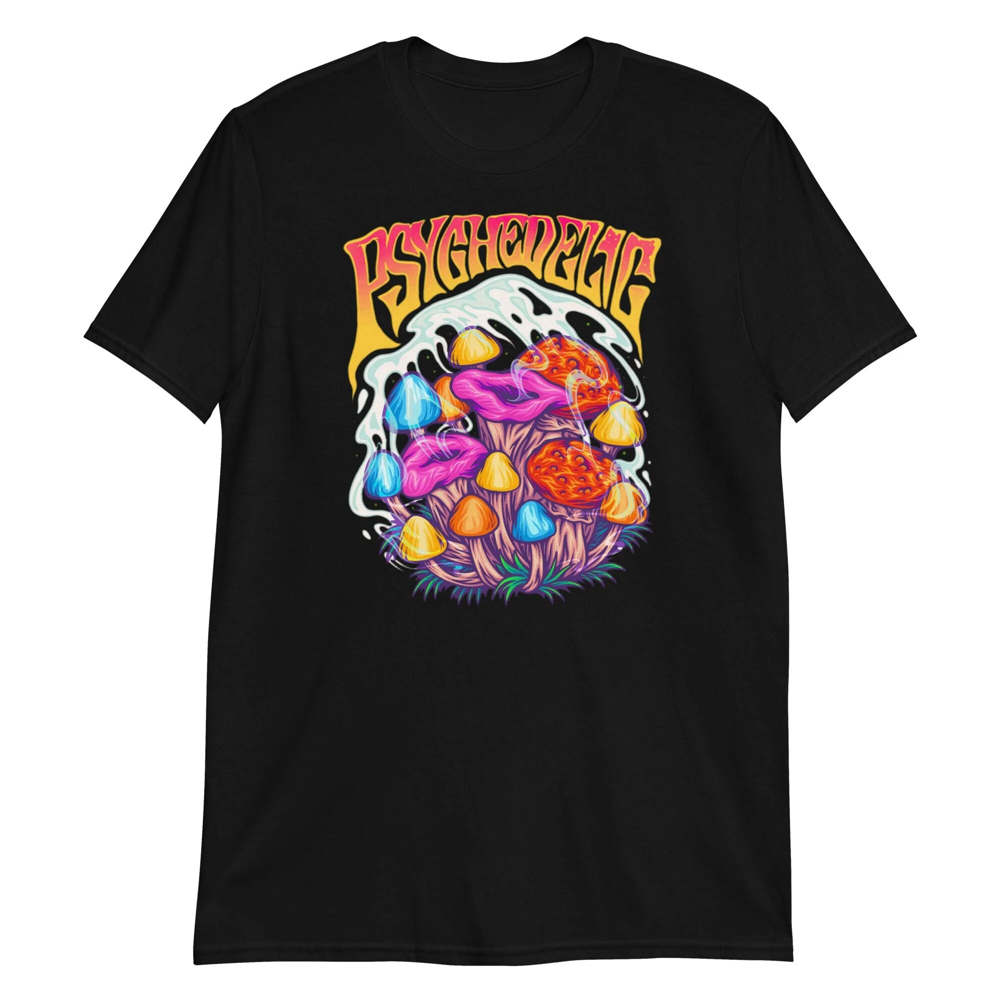 

Psychedelic Magic Mushrooms Graphic Printing Summer Luxury Brand Cotton Men's and Women's T-Shirts Short Sleeves Street