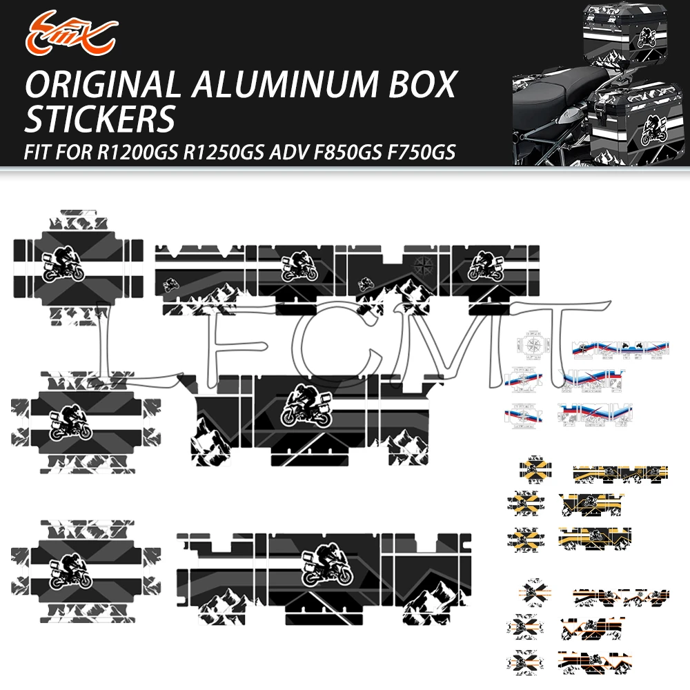 Motorcycle Aluminum Box Top Case Pannier Decals Set Trunk Decor Stickers Fit for R1200GS ADV R1250GS R 1250 GS ADV F750/850GS