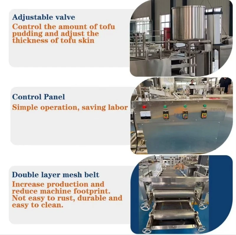 Customized Tofu Skin Machine | Beancurd Bean Curd Sheet Equipment | HJ Brand PLC Core 220V 2KW Easy Operation 1-Year Warranty