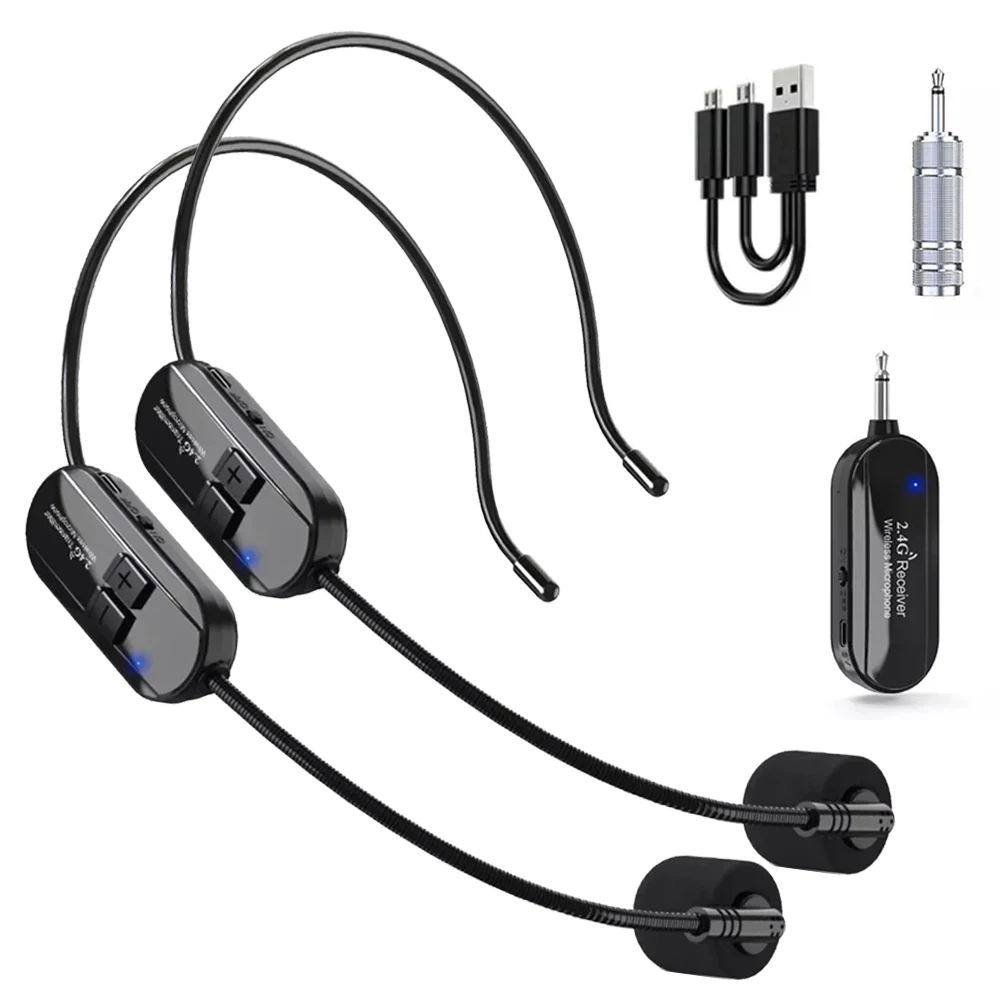Profession elles 2,4g kopf montiertes drahtloses Mikrofonsender-Mikrofon für Voice-Pa-System-Gitarre, die Fitness-Gaming-Mikrofon unterrichtet