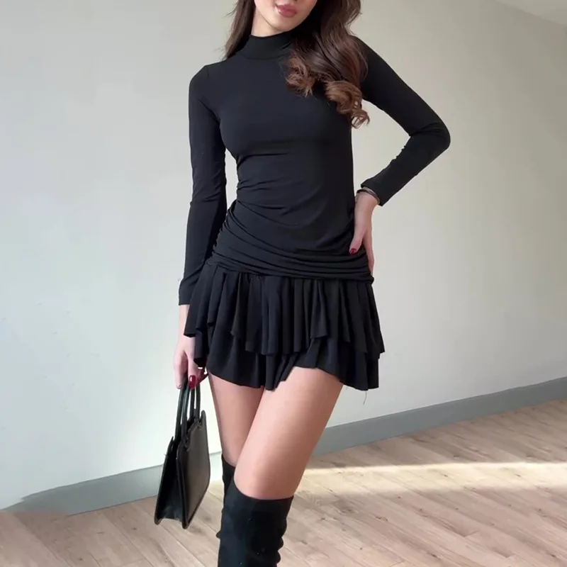 

2025 Women Dress Elegant Fashion Beautiful Women's Dresses Party Night Dresses Evening Woman Pleated Slim Fit Super Short Sexy