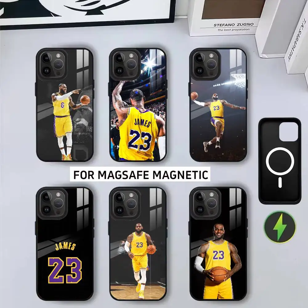

B-Basket-ball L-Lebron James 23 Phone Case For iPhone17,16,15,14,13,12,11 Plus,Pro Magnetic For Magsafe Wireless Charging
