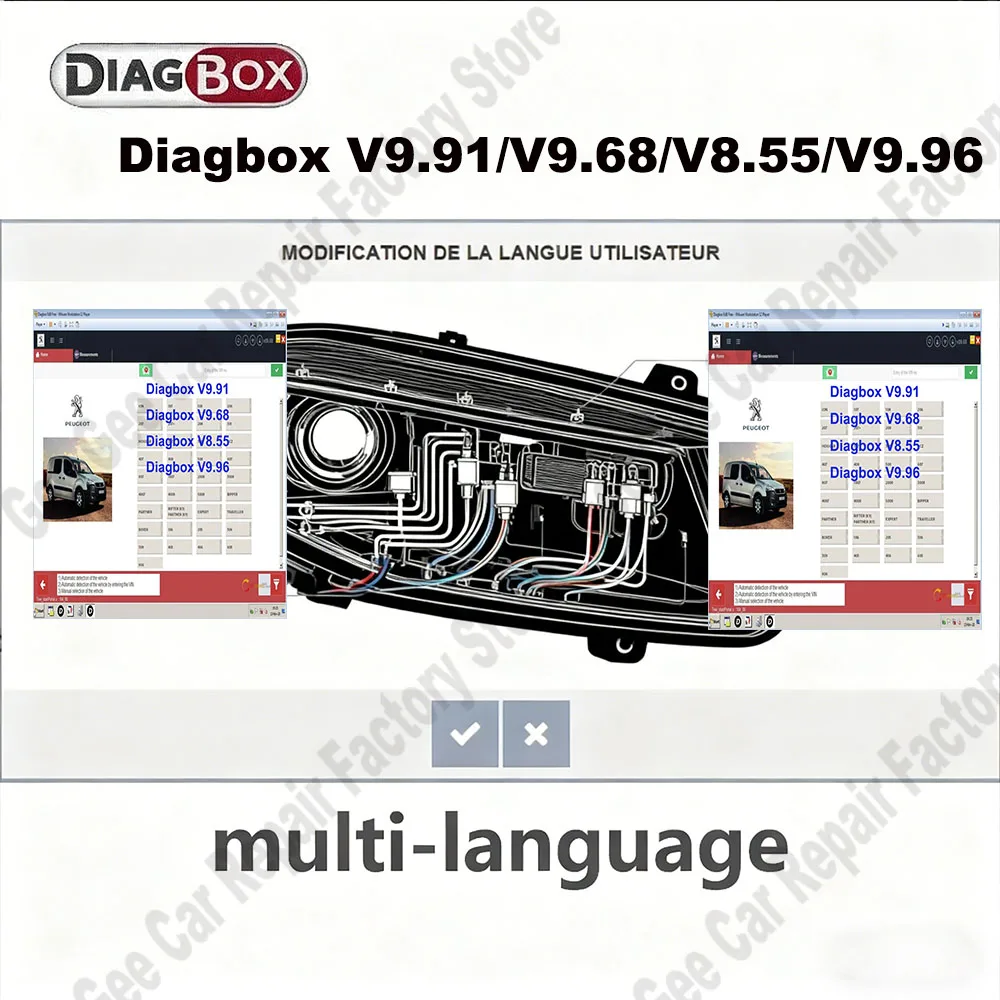 New Lexia3 obd2 scanner Diagbox V9.91&V9.68/V8.55/V9.96 V7.83 PP2000 V48/V25 For Citr/oen/Peu/geot Car Diagnostic Tools Software