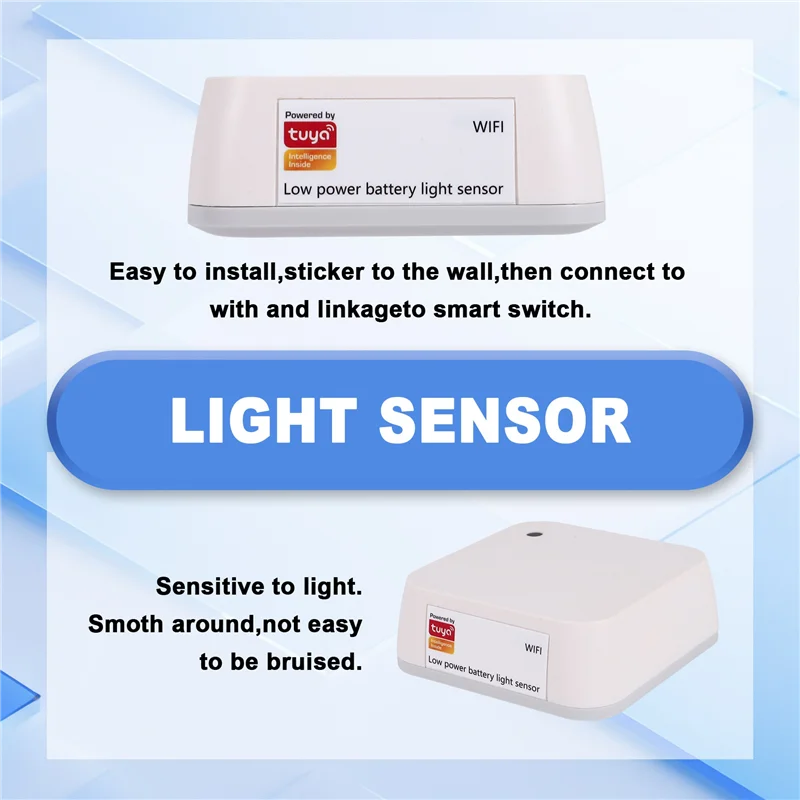 

Tuya Wifi Smart Light Sensor Battery Powered Smart Home Light Smart Detector Curtain Automation Controler