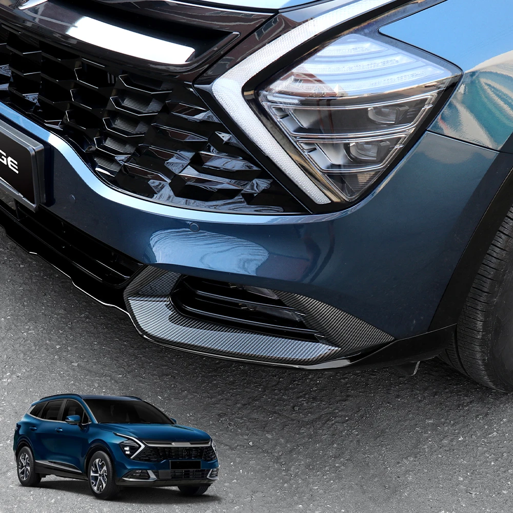 

Carbon Fiber Bright Black Front Bumper Fog Light Lamp Frame Trim Cover Exterior Style For Kia Sportage NQ5 2022 Accessories