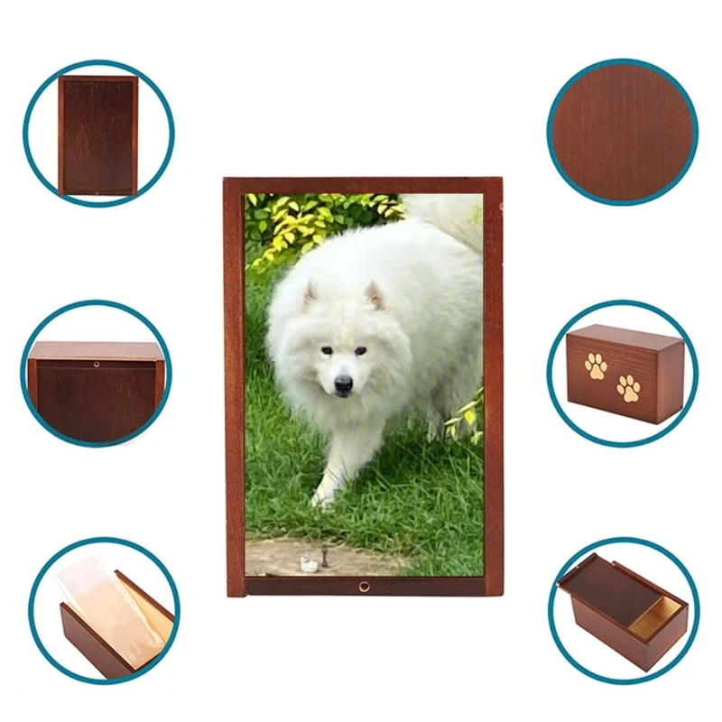 Dog Urn Cremation Urn Memorial Gifts Memorial Box with Paw Print Dropship