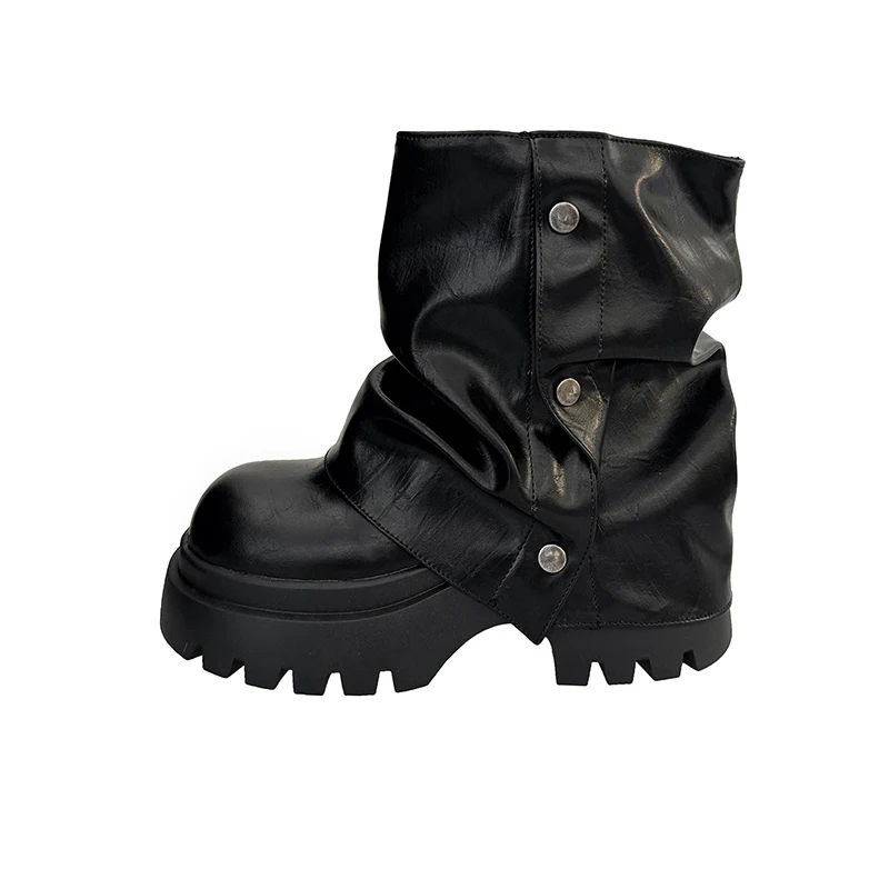 Women's Ankle Boots Flats Platform Designer Shoes Fashion Dress Woman Short Botas 2025 Winter New Casual Sport Boots De Mujer