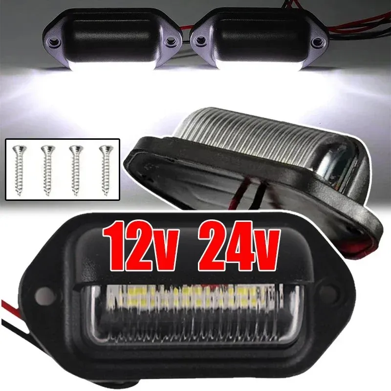 6 LED Car License Number Plate Light For SUV Truck Trailer Van Tag Step Lamp White Bulbs Car Products License Plate Lights