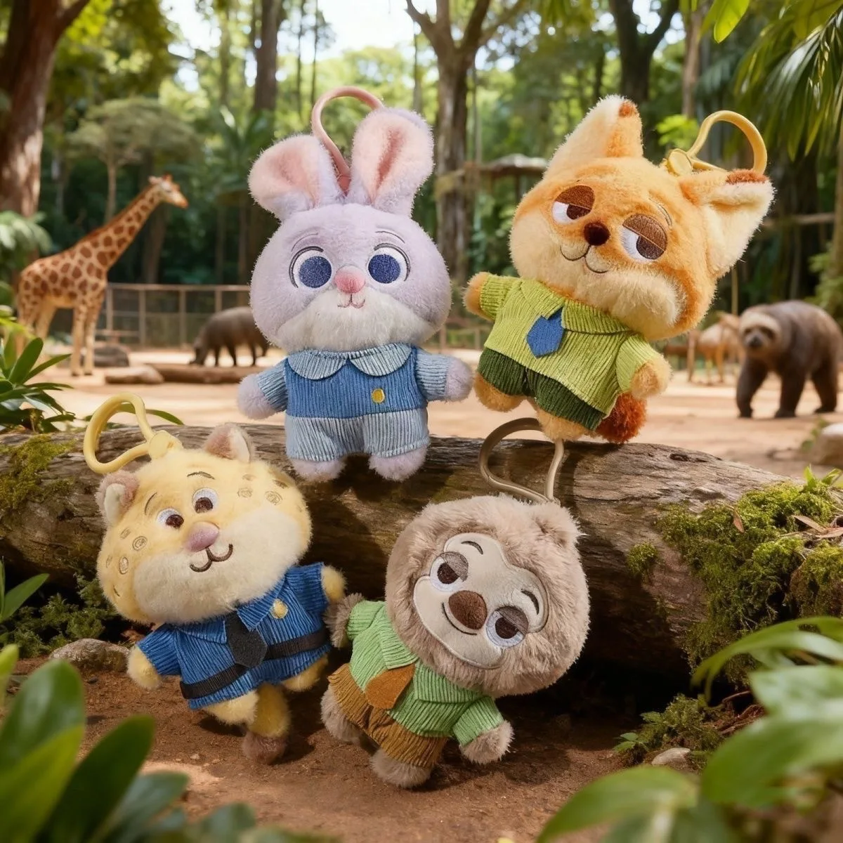 

Набор плюшевых брелоков Kawaii Zootopia: Джуди, Ник, Флэш – милые мультяшные куклы-подвески, модный декор для сумок и рюкзаков, мини-подарок для девочек