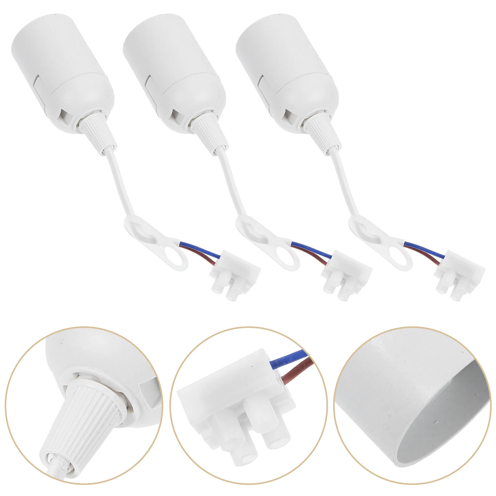 

3Pcs E27 Pendant Light Socket Pet Screw Base with Terminal for Hanging Lamp Fixture Chandelier Bulb Holder Home