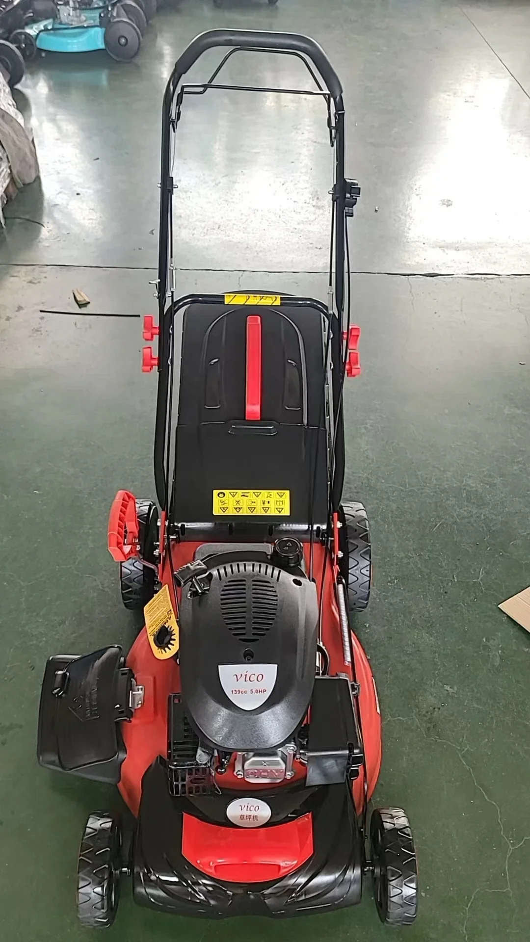 Discharge Gasoline Self Propelled 20IN Lawnmower Grass Cutter Lawn Mowers Hand Push Red OEM Anti Box Acid Power Battery Air