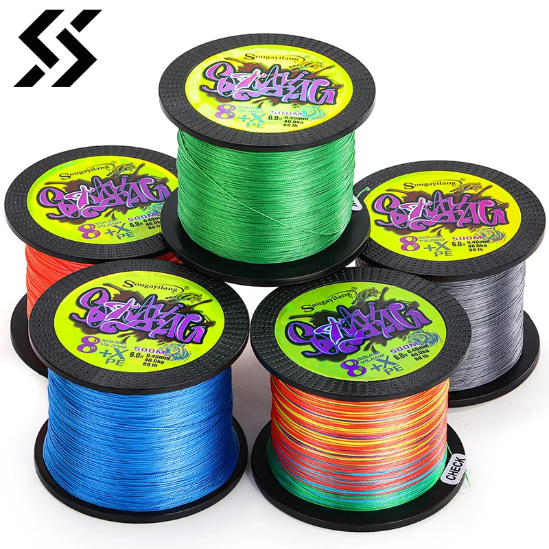 

Sougayilang 500m 8 Strands PE Fishing Line Waterproof Durable Multifilament Fishing Line Pesca for Saltwater Freshwater Fishing