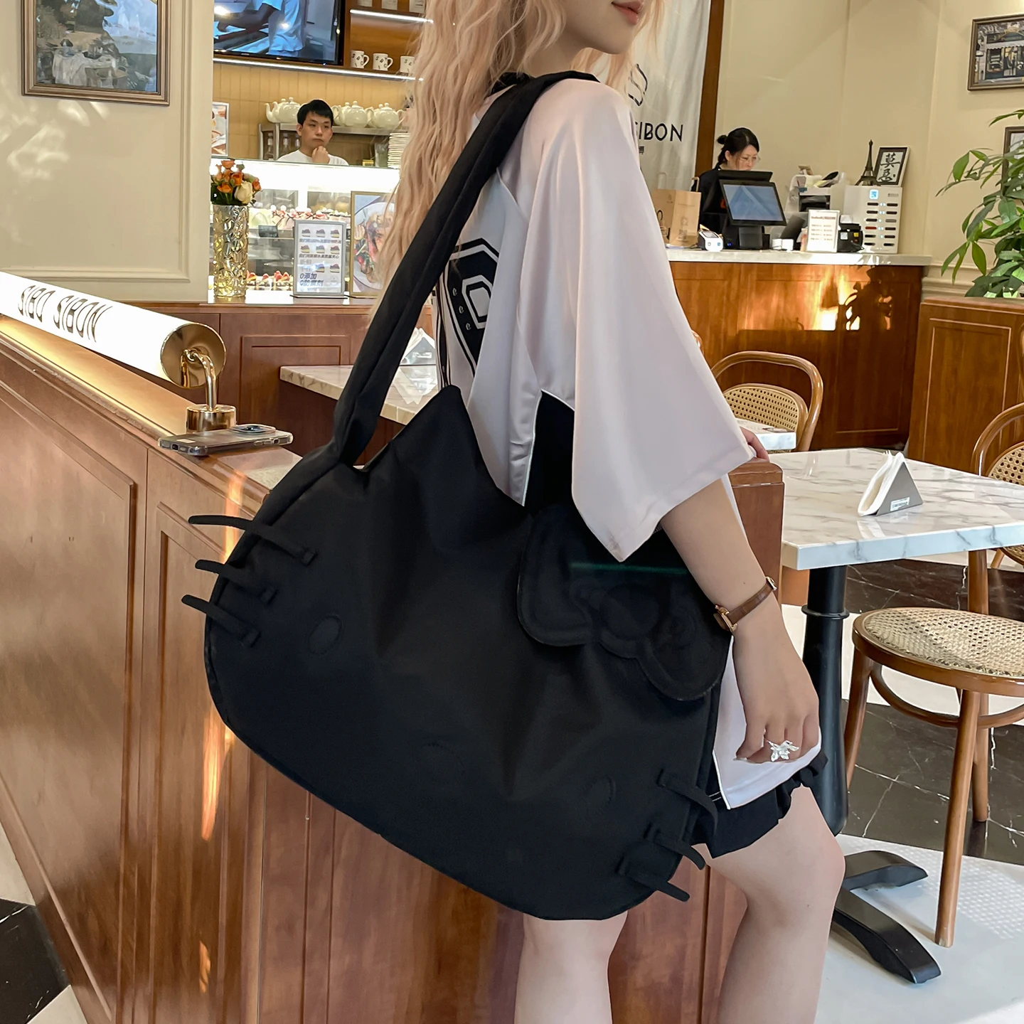 Kawaii Hello Kitty sacs à bandoulière grande capacité 2025New Design Sense loisirs voyage sac de banlieue pour filles femmes Peluche point