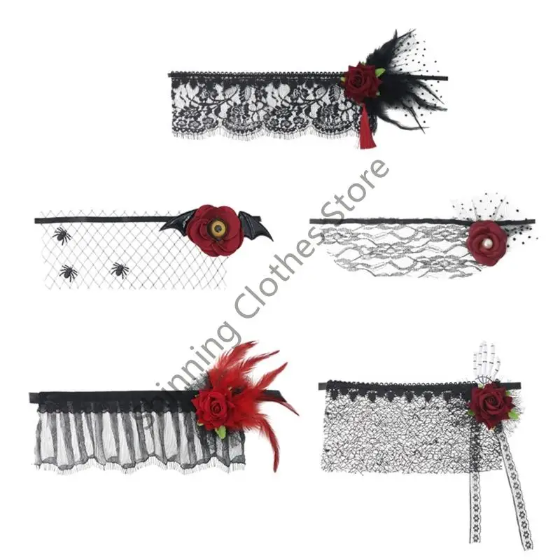 M68A Lightweight Rose Decorated Eye Cover Soft Mesh Themed Celebration Essential
