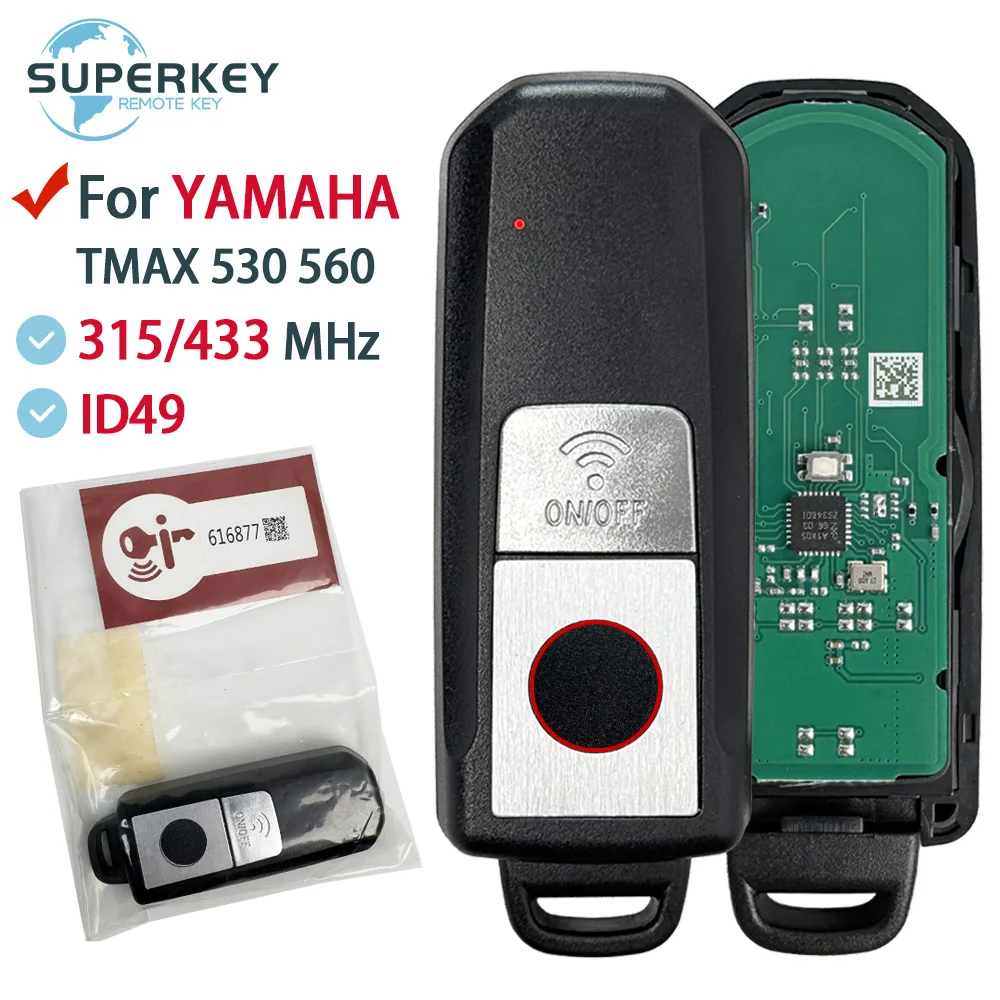 

Motorcycle Key For YAMAHA T-MAX TMAX530 TMAX560 530 560 2017-2023 Key Fob ID49 Chip 315/433Mhz P/N BC3-86261-01/ 2DF-82511-09