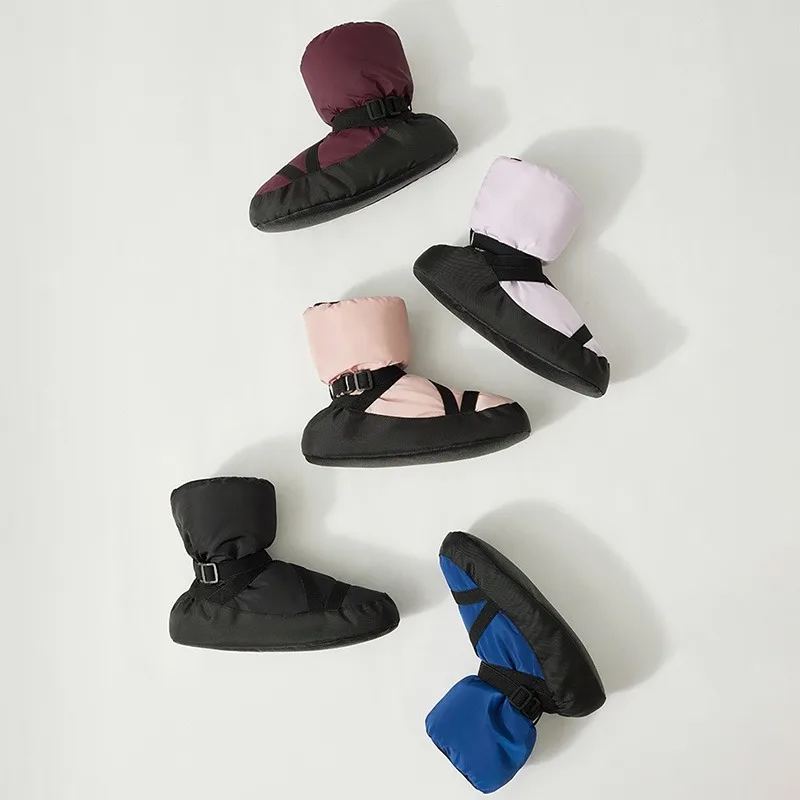 Children Adult Dance Ankle Boots Winter Warm Thickened Velvet Indoor Shoes Women Men Ballet Practice Warm Boots Size 28-45