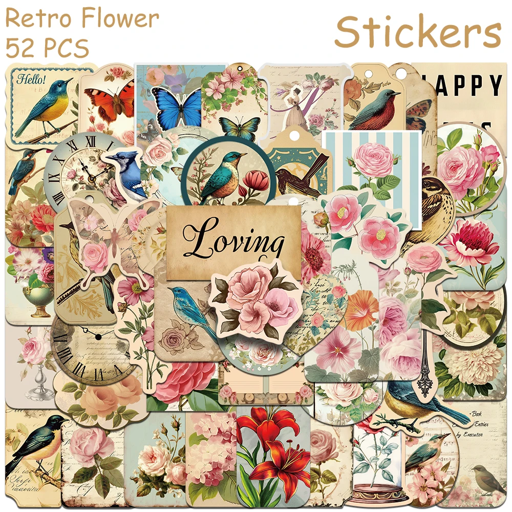 52 قطعة ملصقات تلفزيون أداة ريترو للهاتف المحمول زجاجة دفتر سكيت DIY ملصقات جمالية مقاومة للماء هدية إبداعية #2