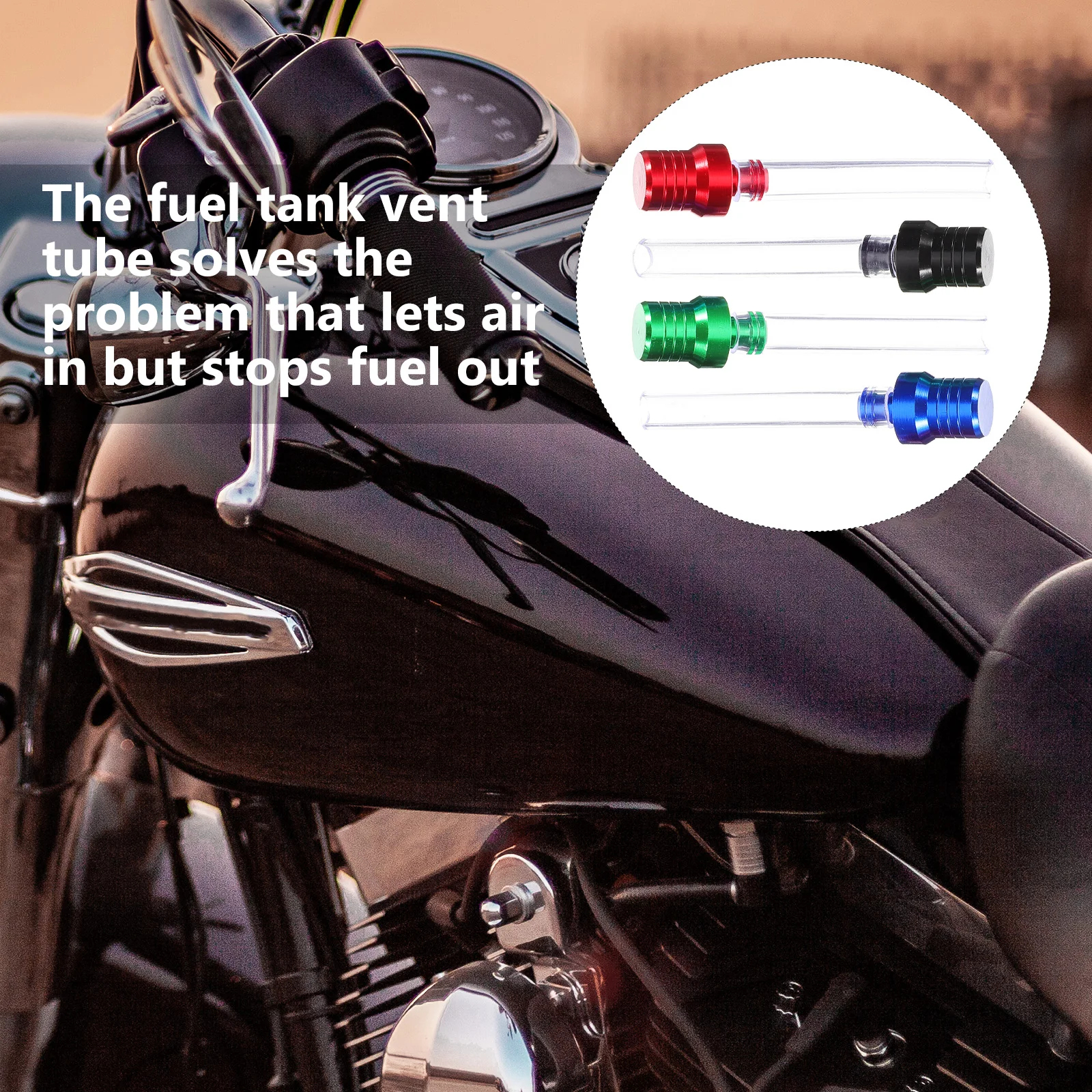 4 Pcs Motocross Fuel Tank Cap Motorcycle Vent Hose Breathable Motorbike Breather Gas