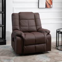 Electric TV chair, electric massage chair. 165° tilt, 8 massage points, remote control, relaxation chair, artificial leather, 94 x 99 x 99 cm, brown