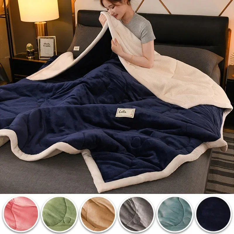 

2025 NEW Winter Keep Warm Wool Throw Blanket for Sofa Winter Blanket King Size Home Warm Plaid Comforter Bedspread Bedding Sheet