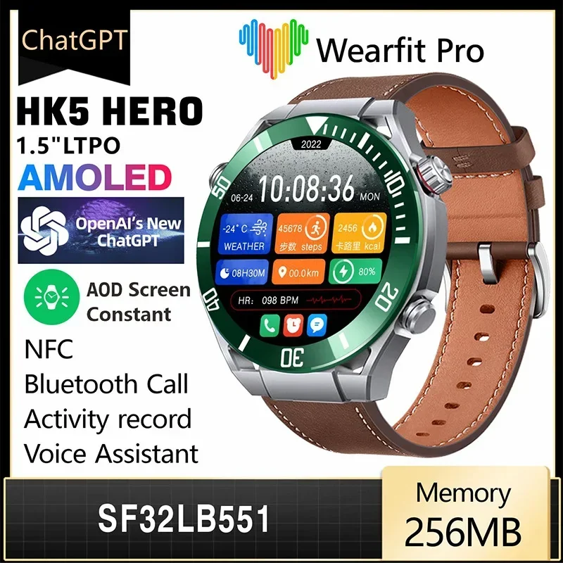 

Smart Watch AMOLED HD Screen NFC Chat GPT Bluetooth Call NFC Compass Sleep Monitoring Sports Waterproof Smartwatch for Xiaomi