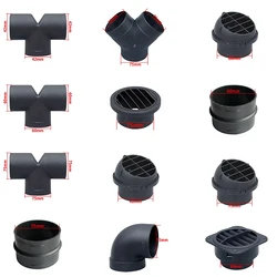 42mm/60mm/75mm Air Vent Ducting T Y L Piece Elbow Pipe Outlet Exhaust Joiner Connector For Diesel Parking Heater ﻿