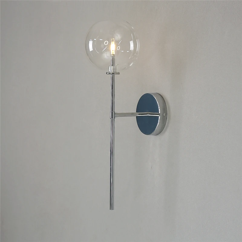 Imagem -04 - Modern Glass Wall Lamp Ouro Prateado Metal Sconces Iluminação Home Decor Quarto Cabeceira Sala Luzes Cozinha