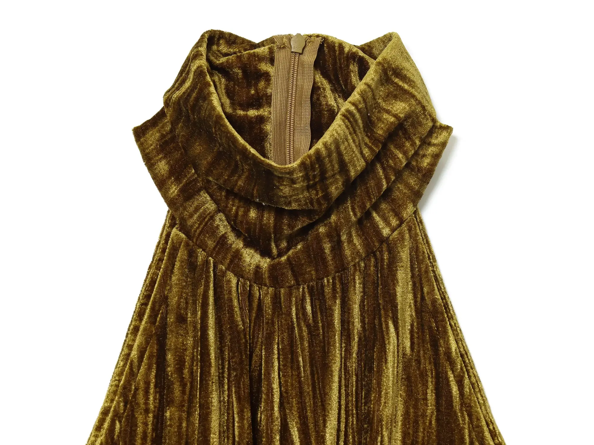 New Women Gold Crushed Velvet Halter Maxi Dress Crystal Accent Cutout Waist Sexy Party Dresses