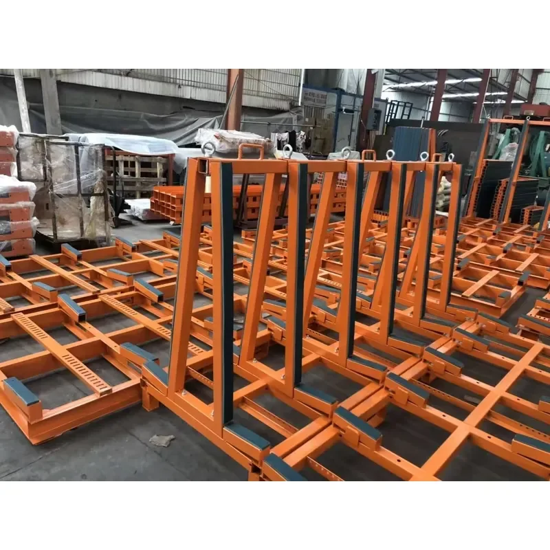 Customizable Heavy Load Industrial Steel Transport Trolley Frame Protection Glass Storage Rack Stacking Shelves