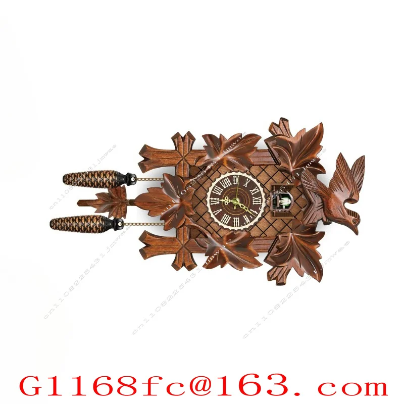 Wooden Hourly Clock Cuckoo Wall Clock Cuckoo Alarm  Nordic Retro  Living Room  Ornament