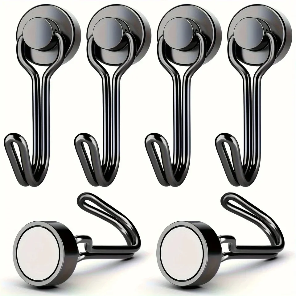 20pcs Heavy Duty Neodymium Magnetic Hooks Extra Strong Rare Earth Hangers for Home Office Kitchen Garage Storage Solutions