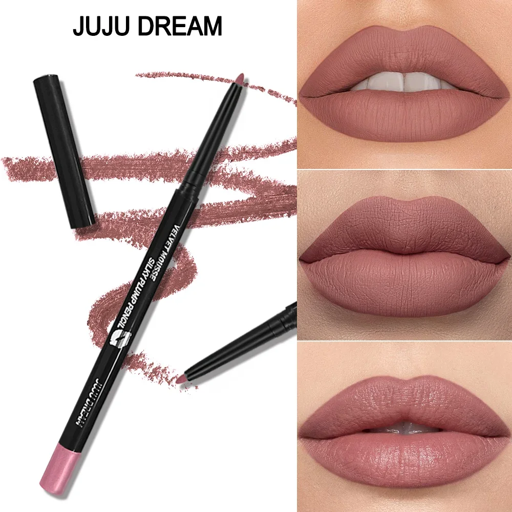 Lápiz Delineador de labios mate resistente al agua, tinte de contorno rojo, lápiz labial de larga duración, taza antiadherente, maquillaje de labios hidratante, 5 colores