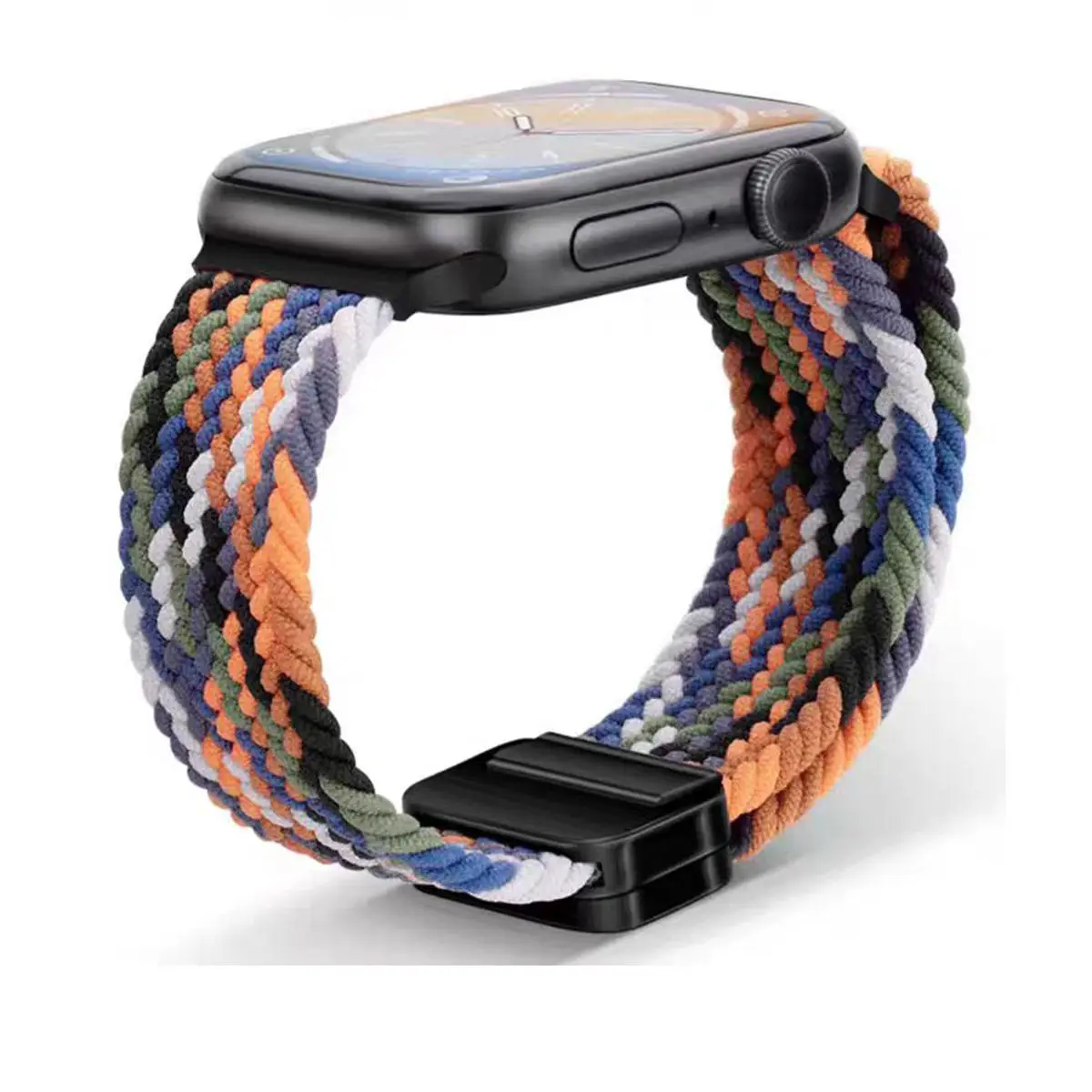 Braided Band For Apple Watch Strap 44mm 40mm 45mm 46mm 49mm 41mm 38 Magnetic Nylon Bracelet iWatch Series SE 7 6 8 9 10 Ultra 2 image 4
