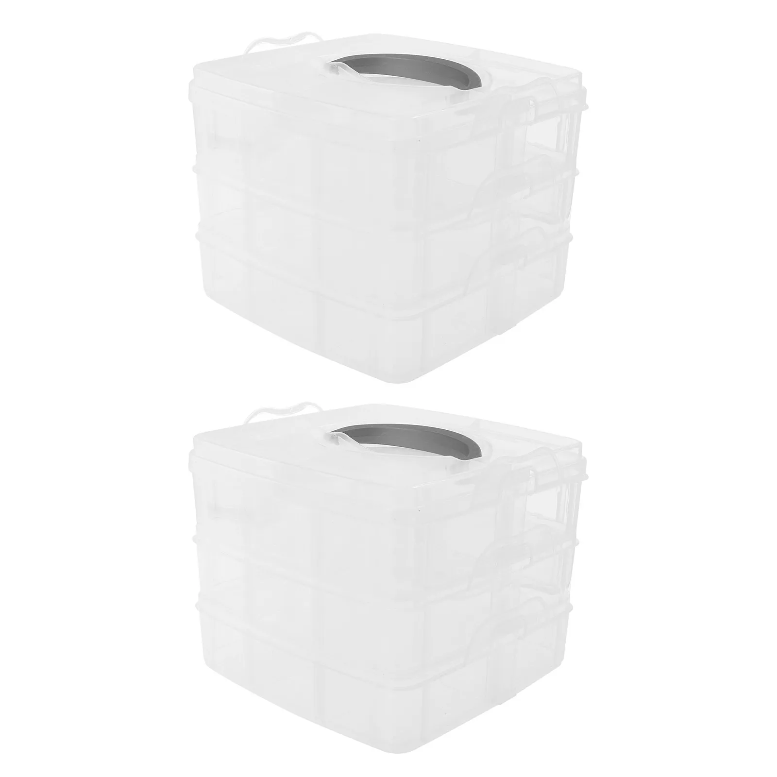 

2Pcs Portable Handle Nail Large Capacity Manicure Tool Storage Salon Supply Organizer Manicure Kit Storage Box