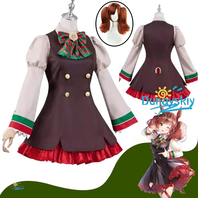 

Nice Nature Poinsettia Ribbon Cosplay Uma musume Pretty Derby Costume Wig Suit Shoes Halloween Christmas Outfit
