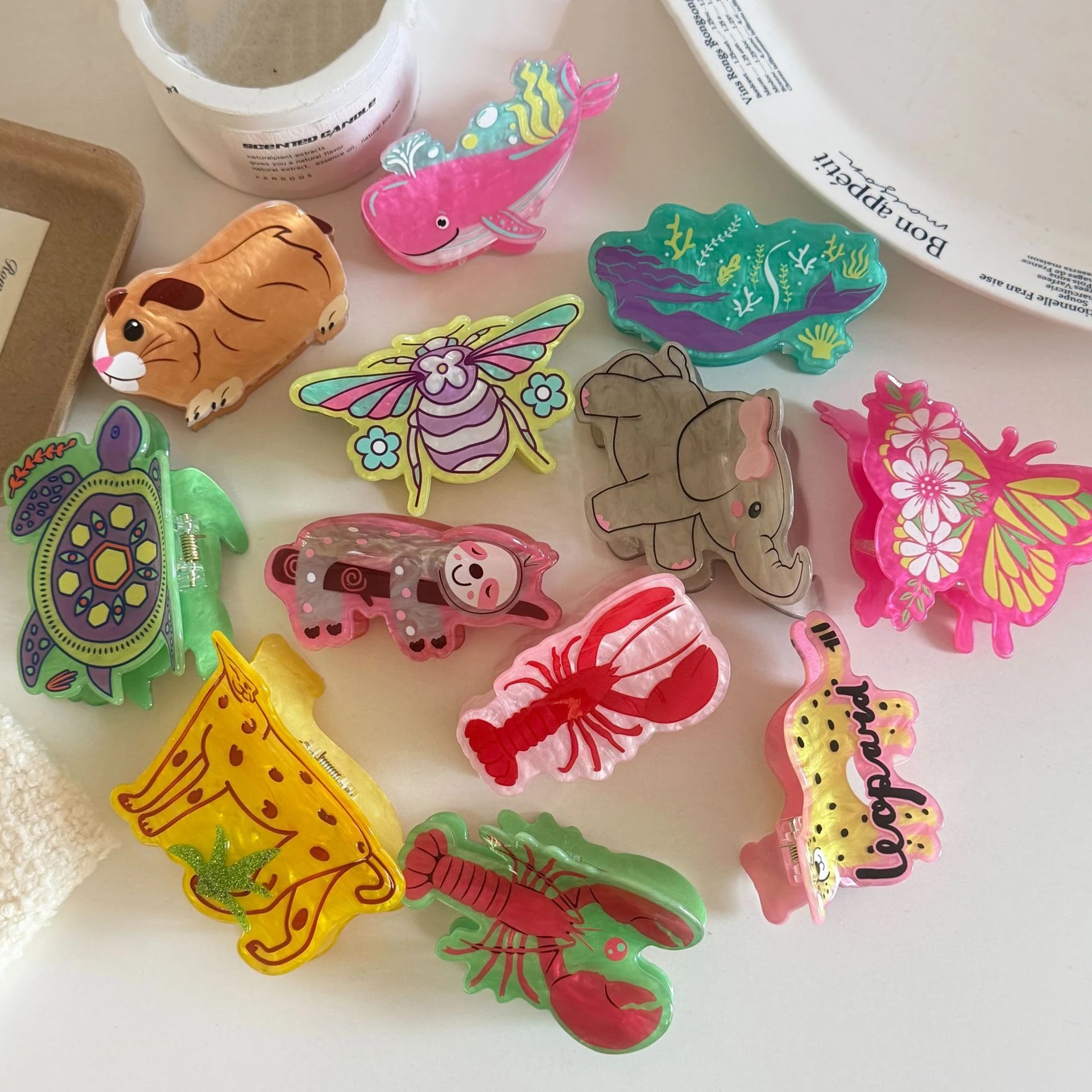 

Kawaii Hairpin Hair Claw Clips For Women Girls Retro Cartoon Barrette Hair Crab Butterfly Turtle Whale Hair Accessories Gift