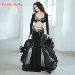 Belly Dance Professional Compeitition Suit for Women Bellydancing Bra+Fishtail Skirt 2pcs High-End Custom Oriental Dance Outfit