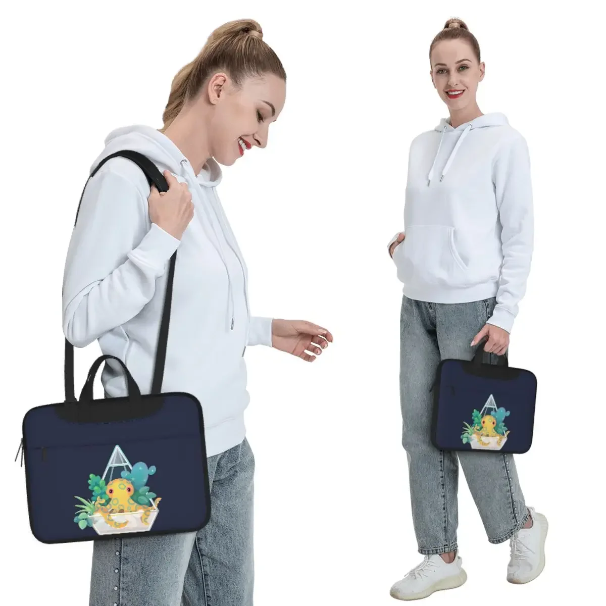 Ocean Terrarium - Blue Ringed Octopus Crossbody Laptop Bag Case Computer Bag 13 14 15.6 Inch Notebook Pouch for Macbook Pro