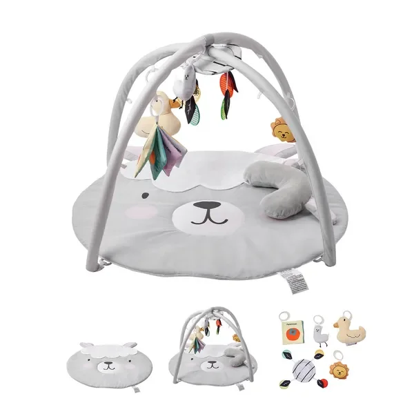 

Baby Play Gym Mat Tummy Time Activity Mat with 5 Sensory Toys 39.1' x 32.7'