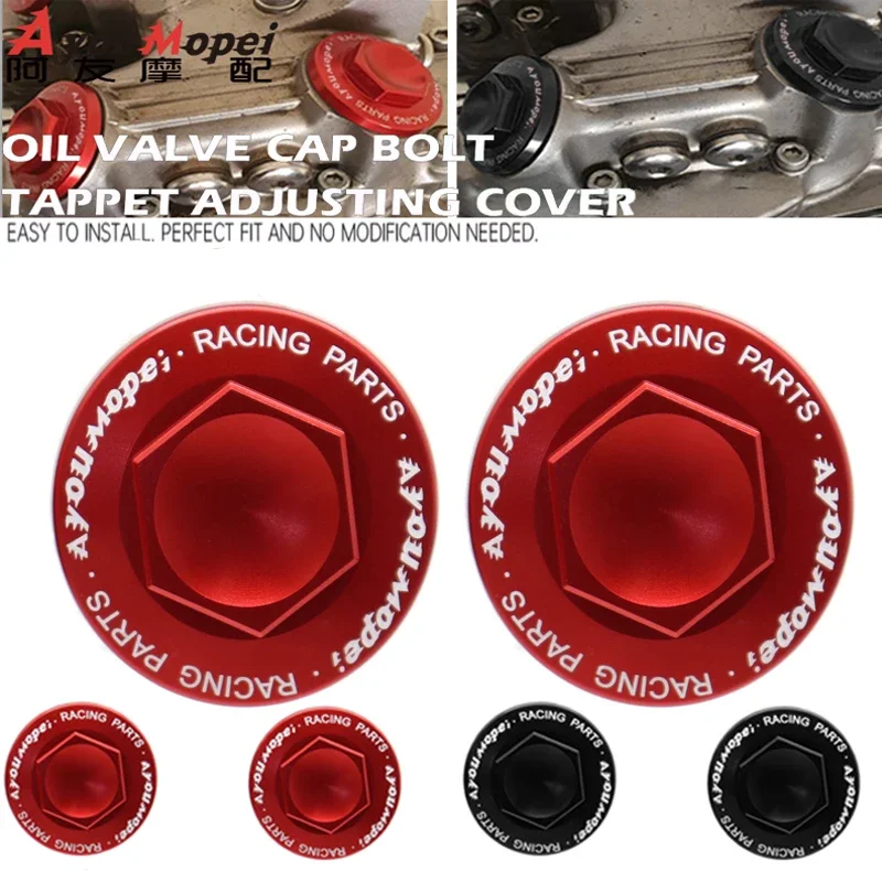 Honda XR250 XR400 XR200R CRF230L CRF230M tapa de válvula de aceite de motocicleta tappet cubierta de orificio de ajuste perno accesorios Motard