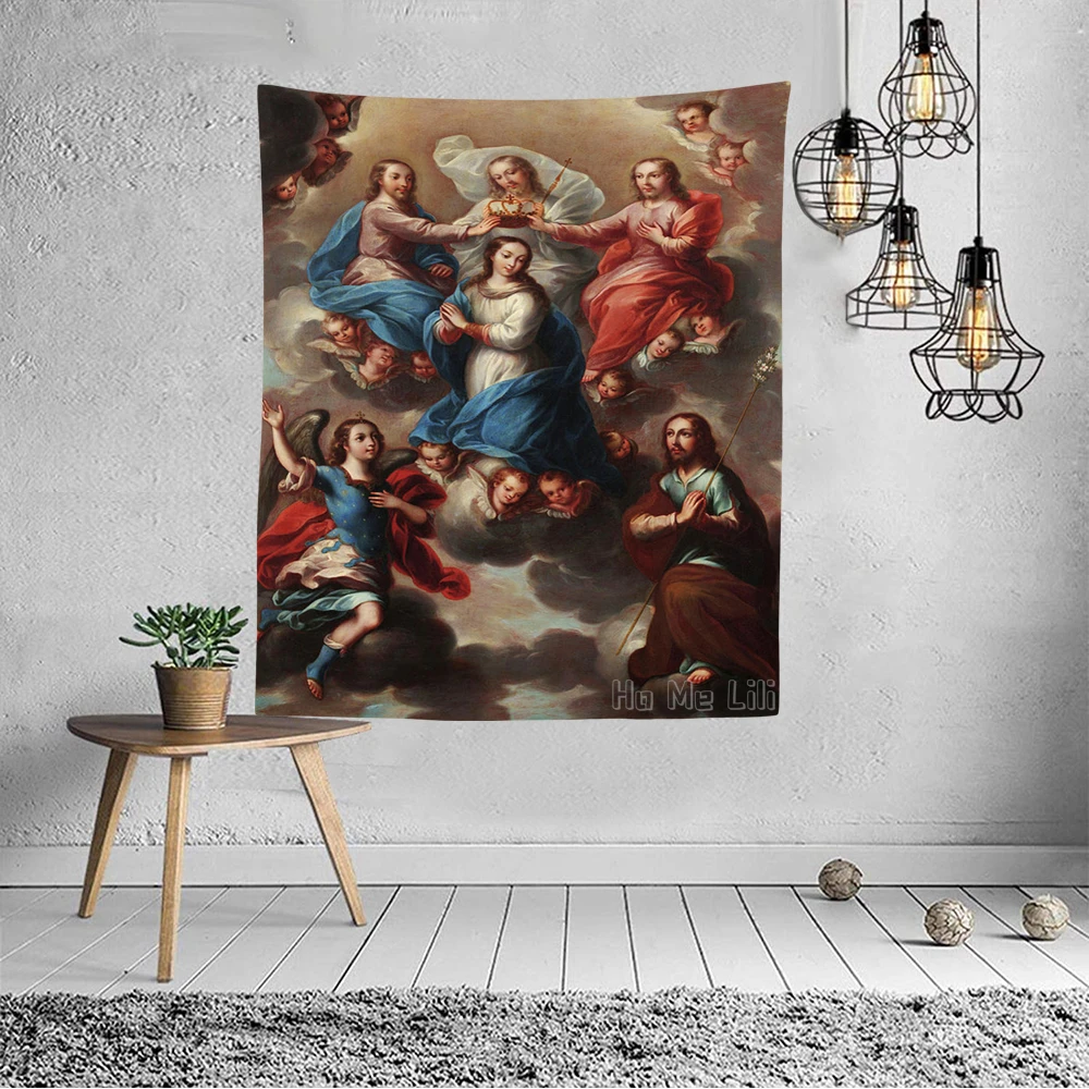 The Crowning Of The Virgin Religious Art Vintage By Ho Me Lili Tapestry For Bedroom Living Room Home Decor