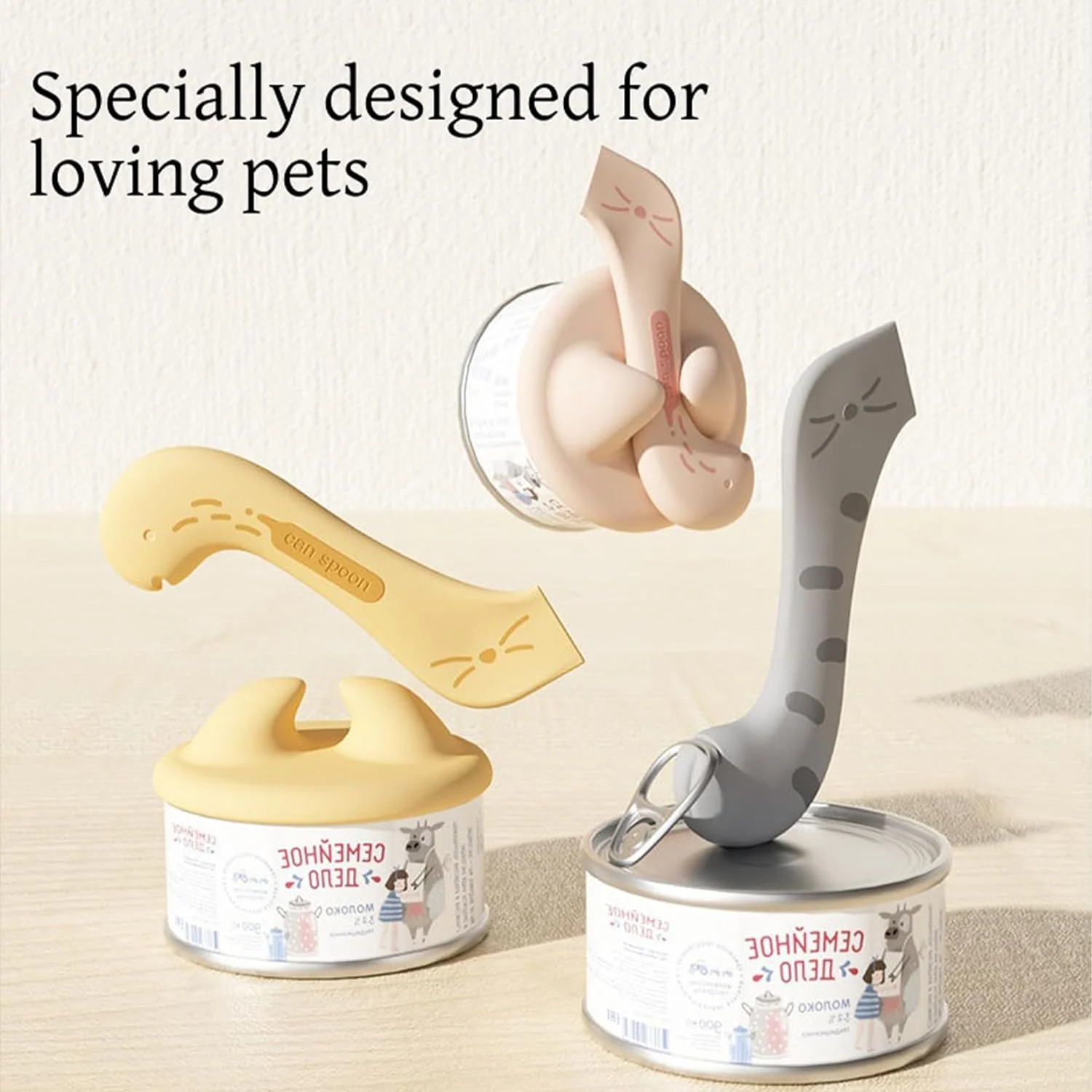 Pet Food Can Lids & Can Spoon Cat Food Spoon for Wet Food Dog Food Lids for Cans Silicone Can Lids and Can Spoon for Cats & Dogs