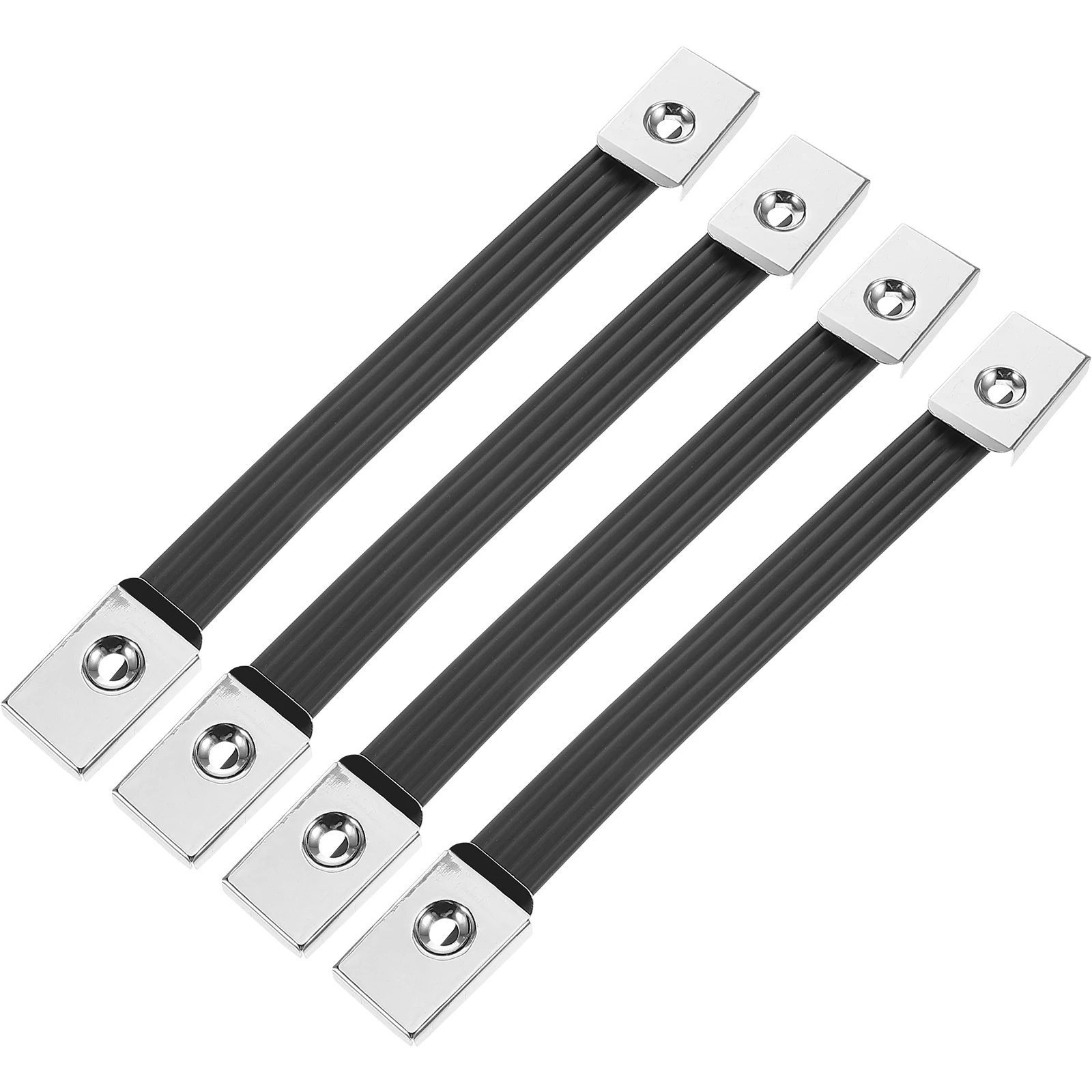 

4 Pcs Rubber Handle with Straps Professional Speaker Single Hole Simple Black Guitar Amp Amplifier Amplifiers Replacement