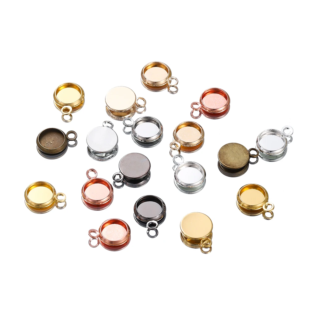 

20Pcs/lot 8mm Cabochon Cameo Bracelet Charms for Jewelry Making Necklace Pendants Findings Bases Tray Blank Diy Bezel